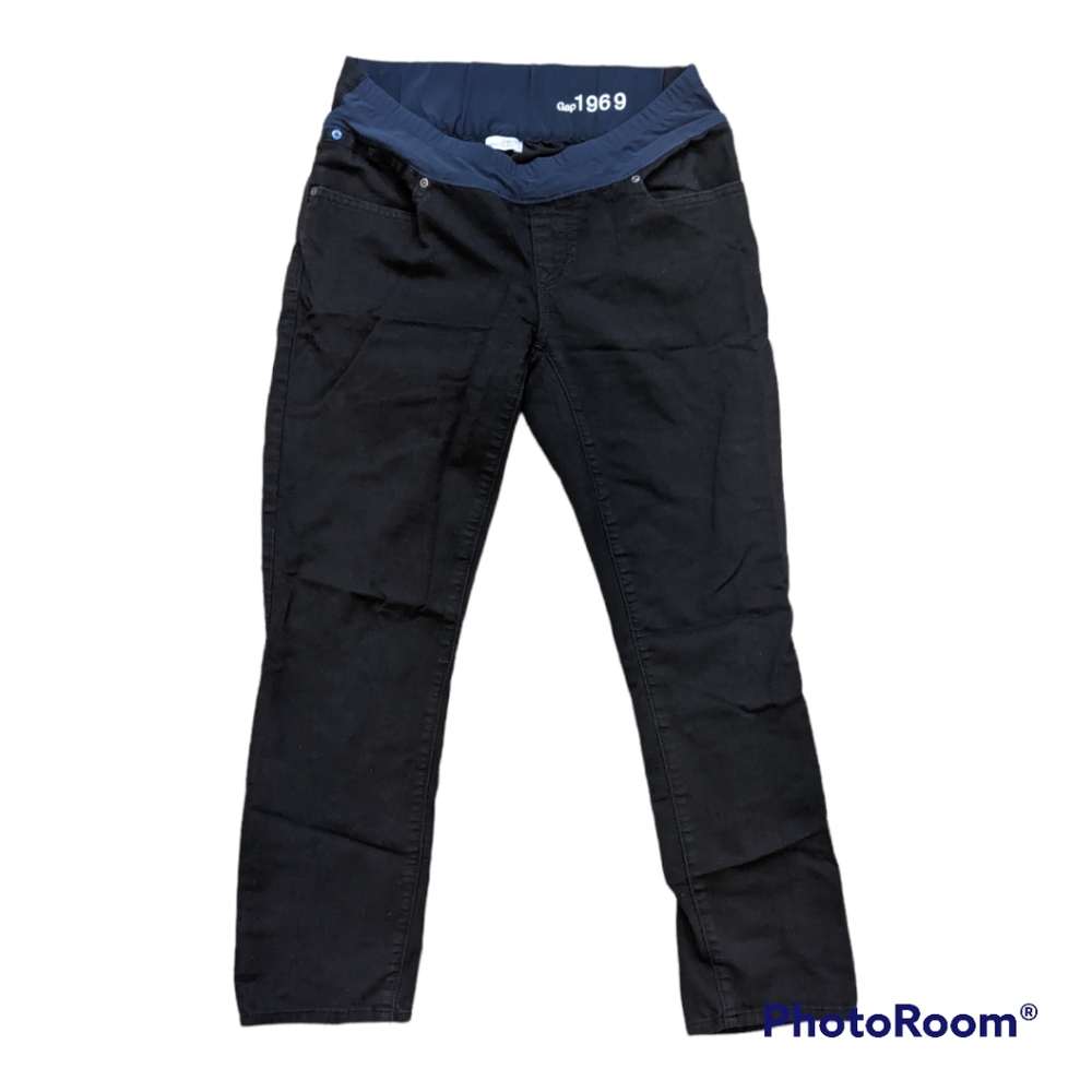 GAP 1969  Maternity Black Jeans with below the belly stretch band